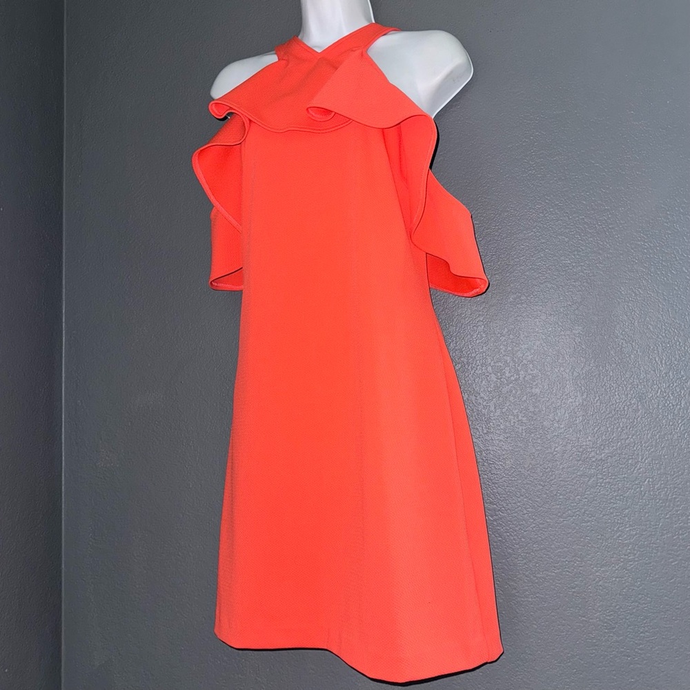 Trina Turk Jurnee Cold Shoulder Ruffle Dress Womens 14 - Picture 3 of 9